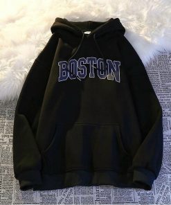 áo Khoác Nỉ Nam Nữ Lót Bông Mềm Form Rộng Boston Thời Trang Màu đen Sht21 – Minh Hà House