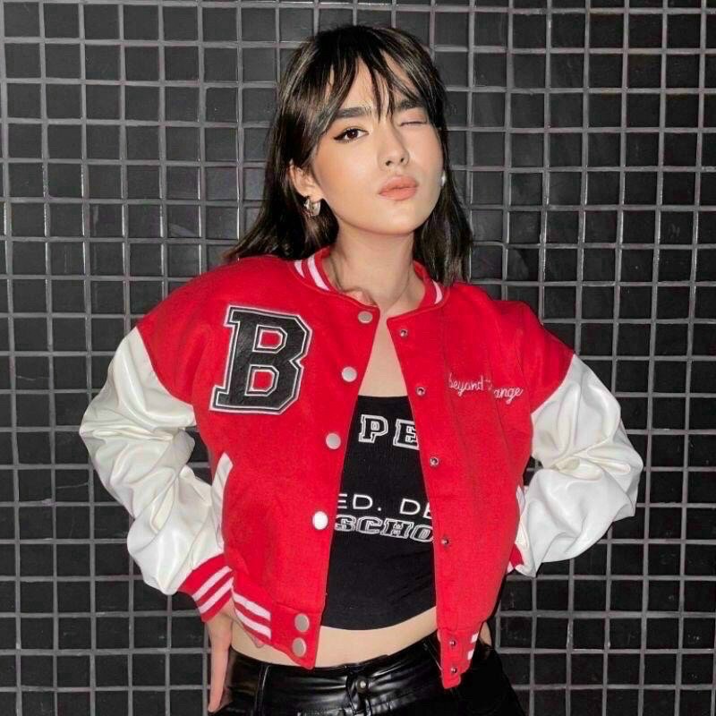 áo Khoác Nỉ Bomber Croptop Freesize Thêu Chữ B Form Rộng Cá Tính Sht34 – Minh Hà House