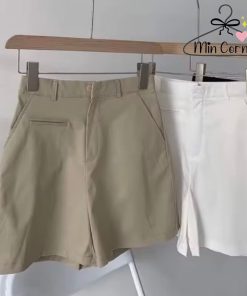 Quần Short Nữ Kaki ống Rộng Cạp Cao Dáng Chữ A Ulzzang Mq15 – Min Corner