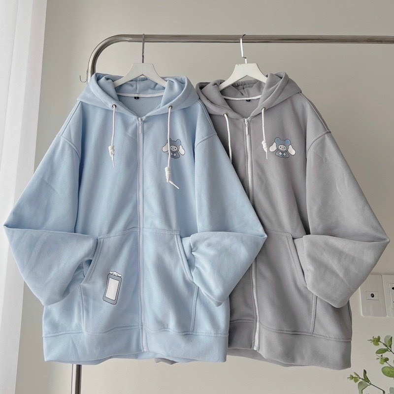 áo Khoác Nỉ Hoodie Zip In Logo Cừu Form Rộng Nam Nữ Unisex Siêu Xinh Hàng Chuẩn Ann Boutique