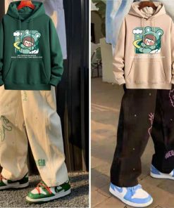 Combo áo Thun Hoodie Maruko Và Quần Dài ống Rút Họa Tiết Họa Hình Nam Nữ Unisex – Ausa House