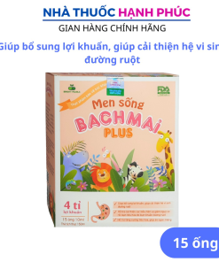 Thực Phẩm Bảo Vệ Sức Khỏe Men Sống Bạch Mai Plus – Hộp 15 ống X 10 Ml