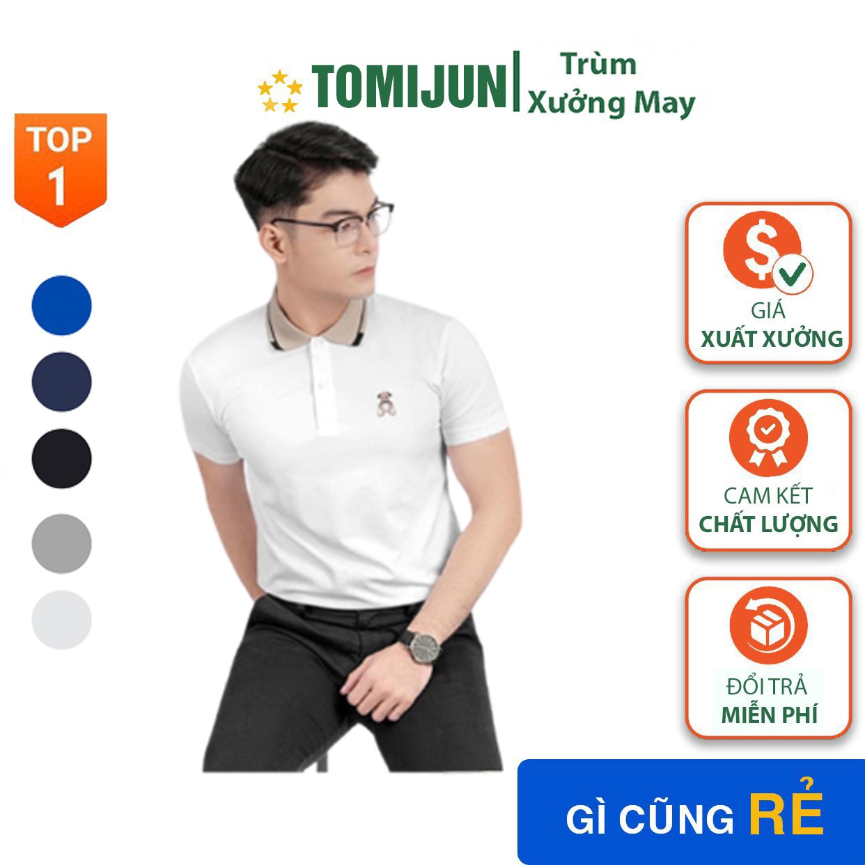 áo Thun Nam Gấu Cổ Bẻ Teader, áo Polo Nam Chất Vải Cá Sấu Cotton Mềm Mịn Chuẩn Form Siêu đẹp Tj07 – Tomijun.vn