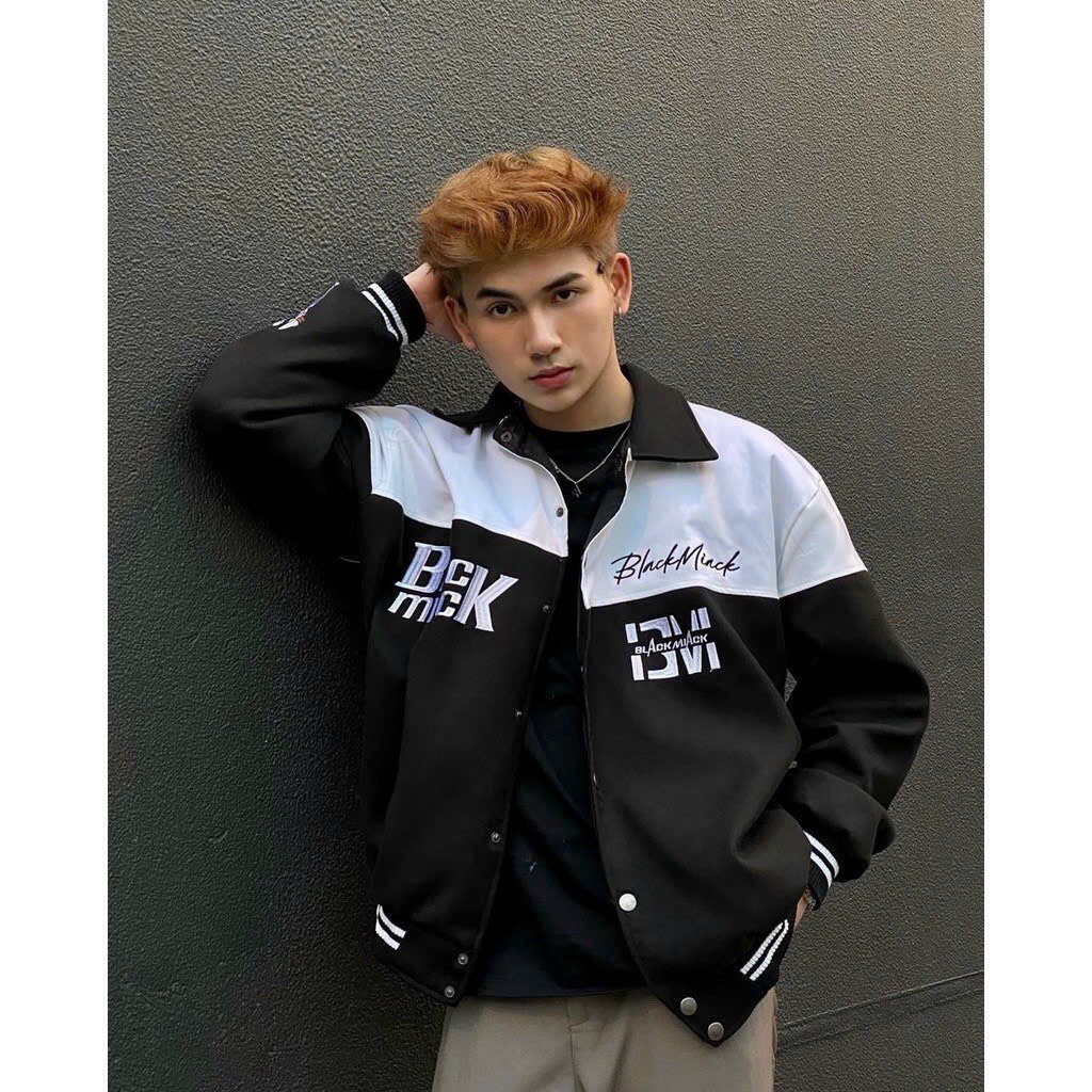 áo Khoác Rockie Bomber Varsity Cổ Bẻ Form Rộng Thời Trang Sht40 – Minh Hà House
