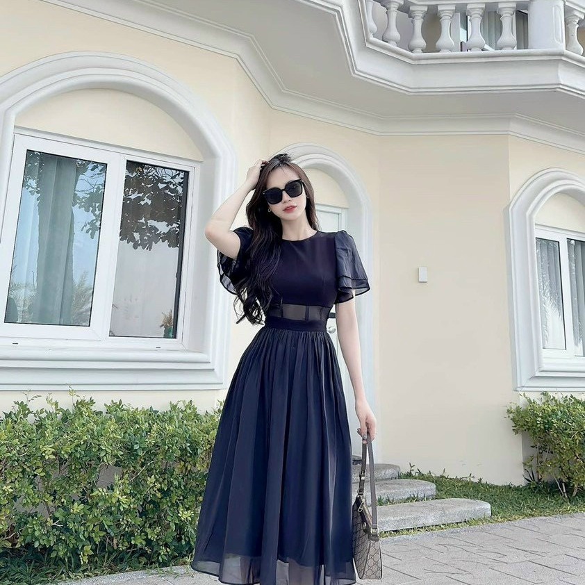 đầm Voan Xòe 2 Lớp Có Mút Cổ Tròn Dd501 – Nana House