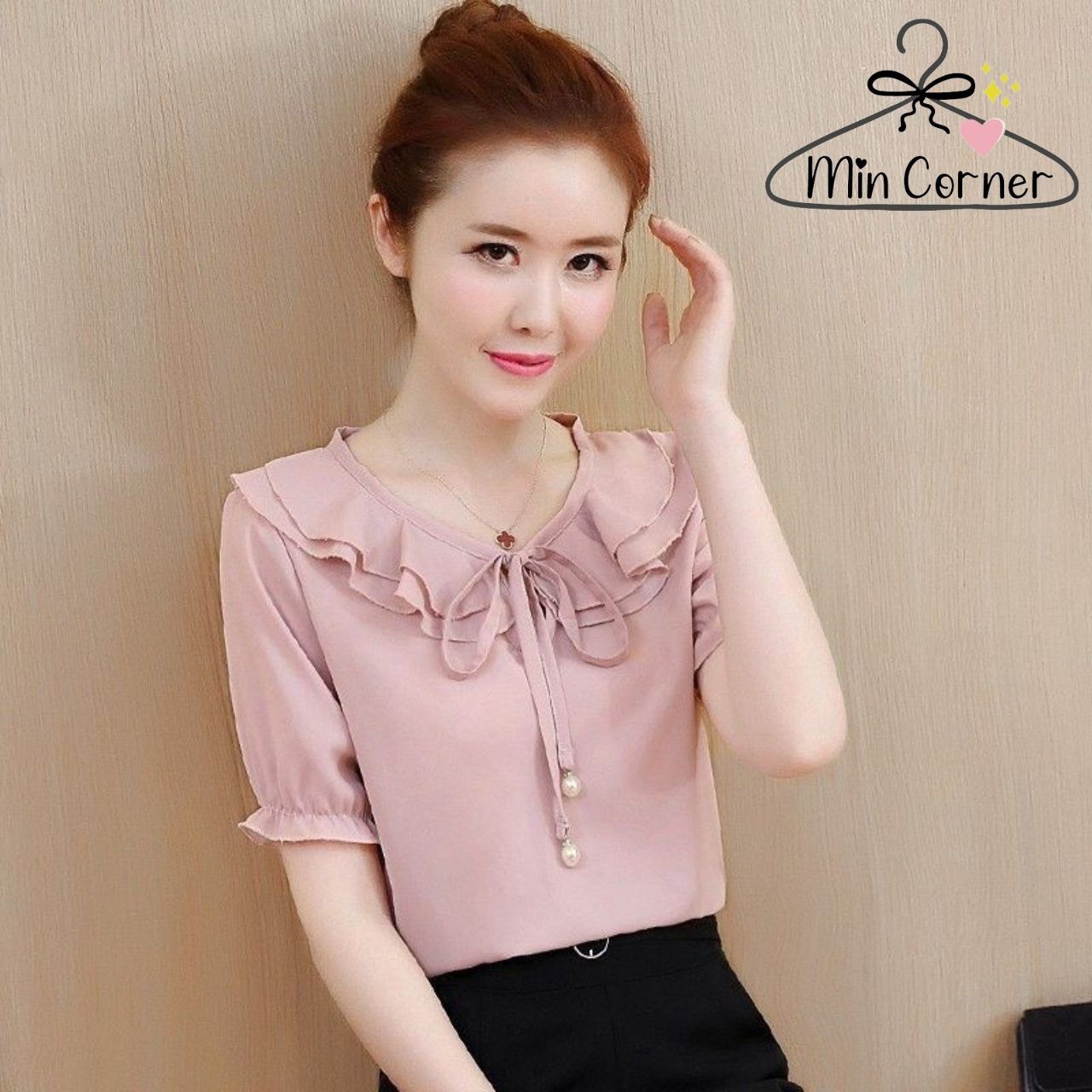 áo Sơ Mi Nữ Cổ Bèo Tay Bo Ms60 – Min Corner