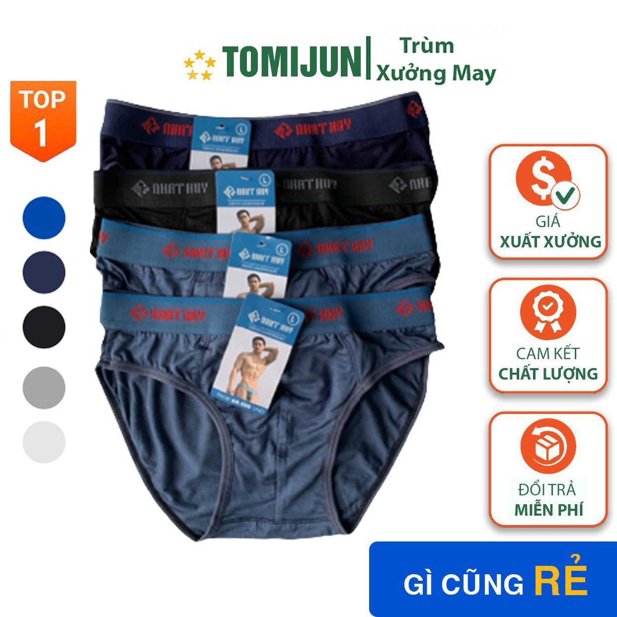 Quần Lót Nam, Quần Sịp Nam Tam Giác Chất Thun Lạnh Cao Cấp đẹp Cạp To Co Dãn 4 Chiều Tj11 – Tomijun.vn