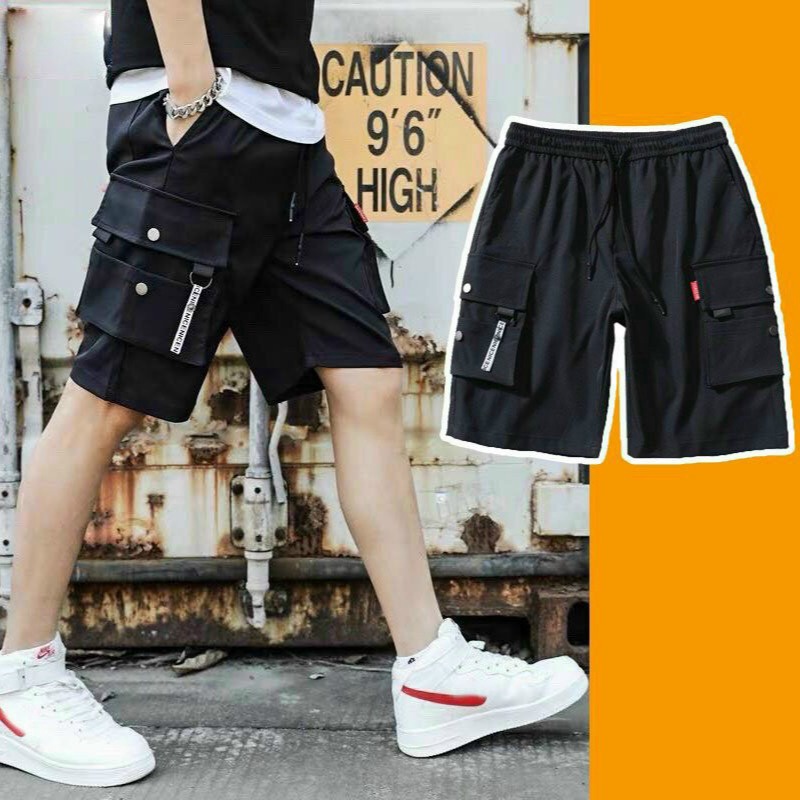 Quần Short Nam Kaki Túi Tag Hộp Phản Quang Phối Dây Co Giãn – Ausa House