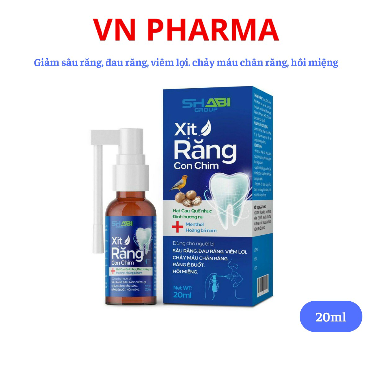 Xịt Sâu Răng Con Chim Giảm Tình Trạng đau Buốt Răng, Giảm Hôi Miệng – Lọ 20ml