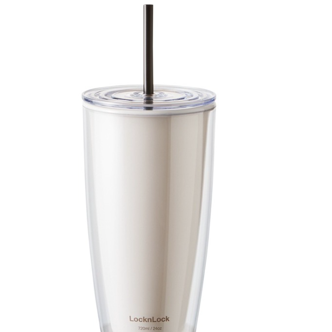 Ly Nhựa Có ống Hút 750ml Hap507ivy Trắng Ngà – Lock&lock