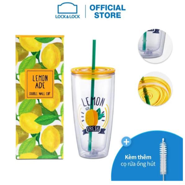 Ly Nhựa Có ống Hút Hap507yel 750ml Vàng – Lock&lock