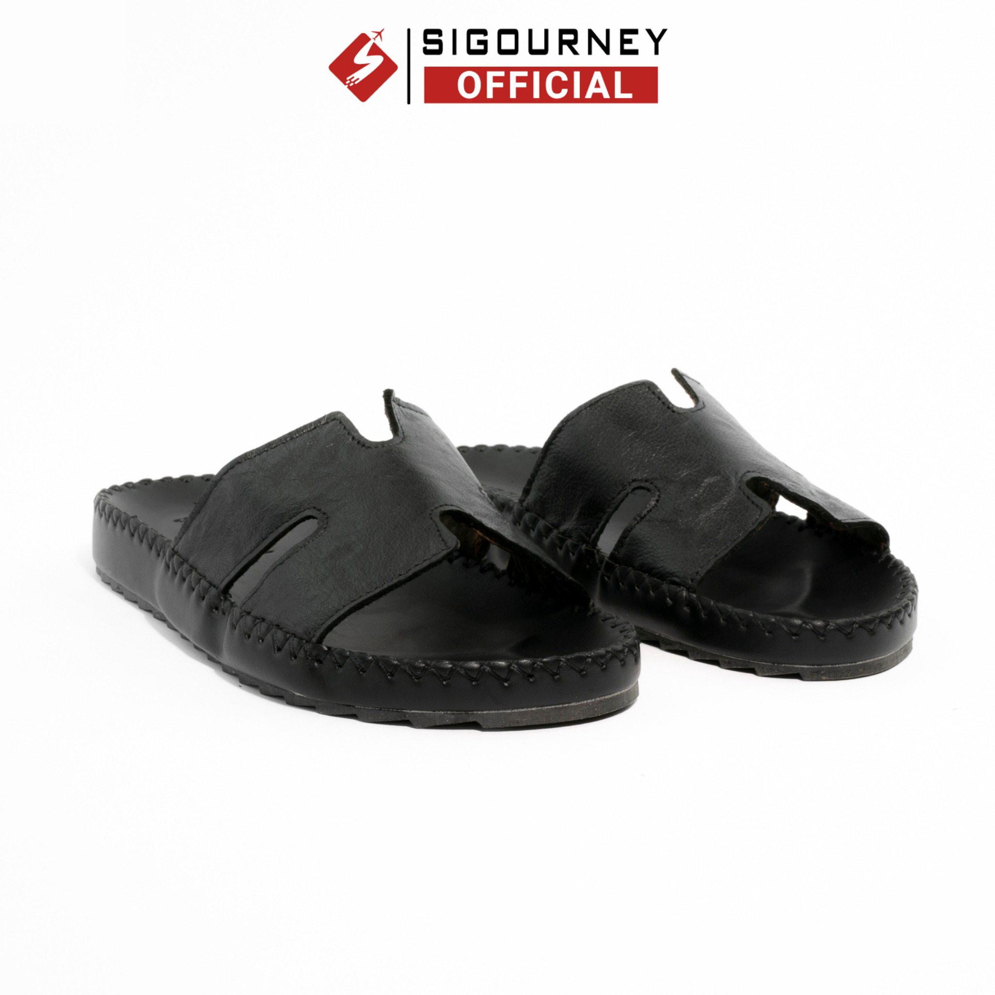 Dép Chữ H Da Bò Thật, đế Khâu Dn108 – Sigourney