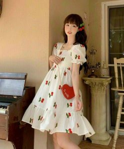 đầm Babydoll Cherry Màu Trắng V57 – Cloudy Dress