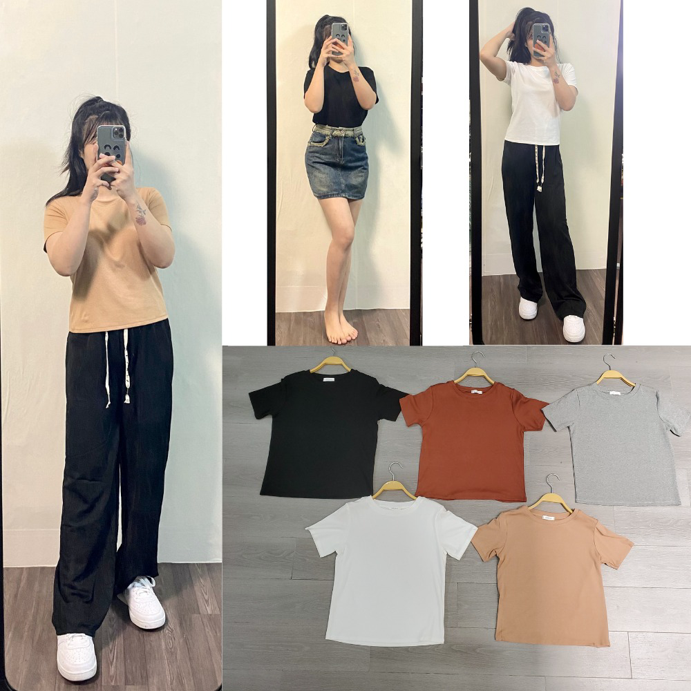 áo Phông Baby Tee Cao Cấp Cổ Tròn áo Thun Body Trơn Basic – Maimiu