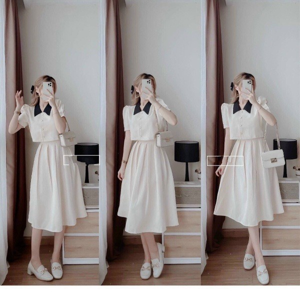 Set Váy Tapta Kiểu Nhật Tiểu Thư Sang Chảnh V75 – Cloudy Dress