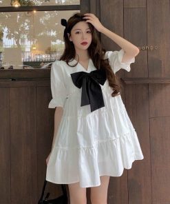 đầm Lụa Ngắn đính Nơ V78 – Cloudy Dress