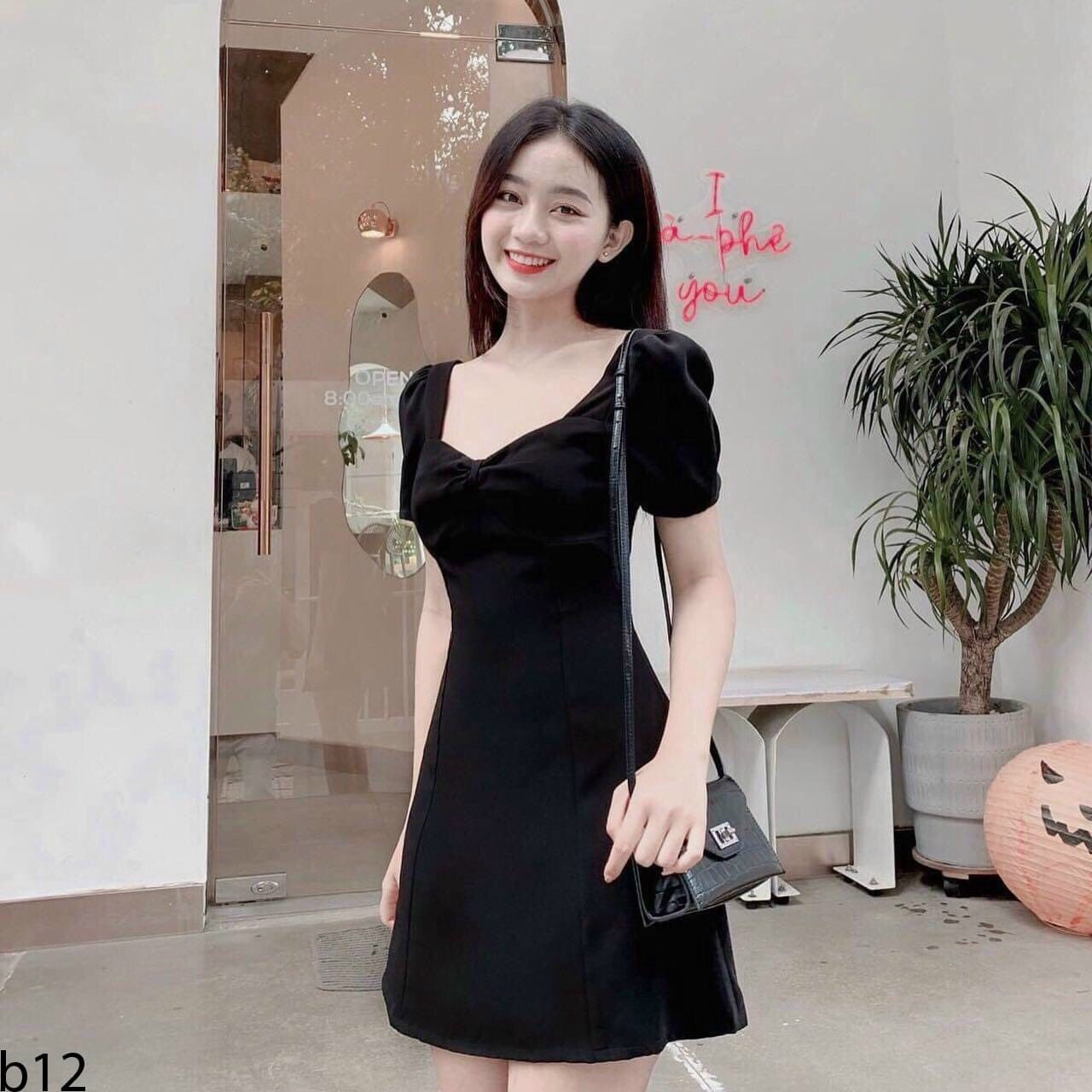 đầm Xòe Ngắn Tay Bồng Trơn Chất Kate V103 – Cloudy Dress