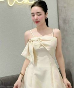 đầm Hai Dây Kết Nơ Có Mút Chất Umi V205 – Cloudy Dress
