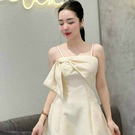đầm Hai Dây Kết Nơ Có Mút Chất Umi V205 – Cloudy Dress