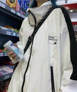 áo Khoác Dù Nam Nữ Unisex Form Rộng Chạy Sọc Tay Phong Cách Sht57 Màu Trắng – Minh Hà House
