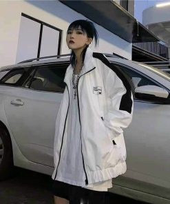 áo Khoác Dù Nam Nữ Unisex Form Rộng Chạy Sọc Tay Phong Cách Sht57 Màu Trắng – Minh Hà House