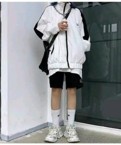áo Khoác Dù Nam Nữ Unisex Form Rộng Chạy Sọc Tay Phong Cách Sht57 Màu Trắng – Minh Hà House