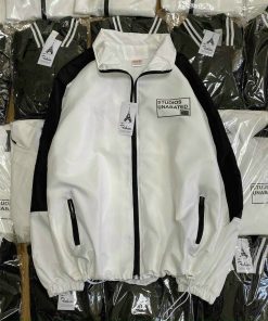 áo Khoác Dù Nam Nữ Unisex Form Rộng Chạy Sọc Tay Phong Cách Sht57 Màu Trắng – Minh Hà House