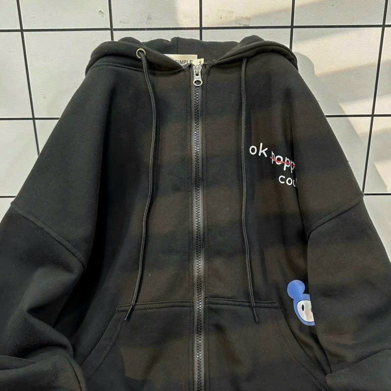 áo Khoác Nỉ Hoodie Zip In Chữ Nổi Form Rộng Thời Trang Sht64 – Minh Hà House