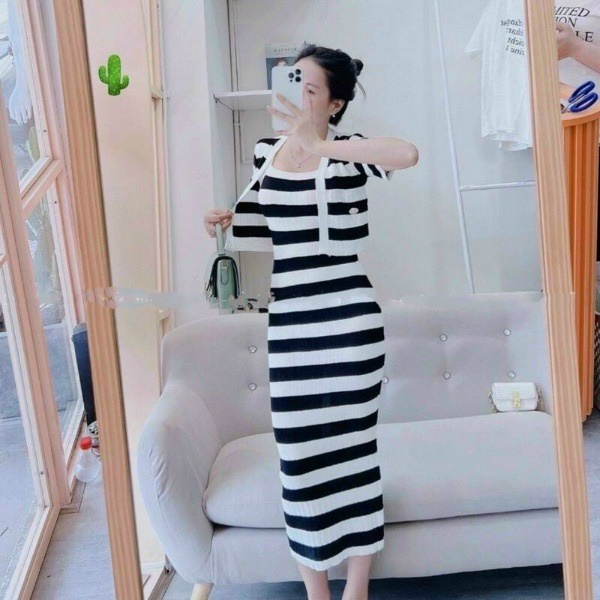 đầm Nữ 2 Dây ôm Body Kèm áo Khoác Chất Thun M834 – Lisa