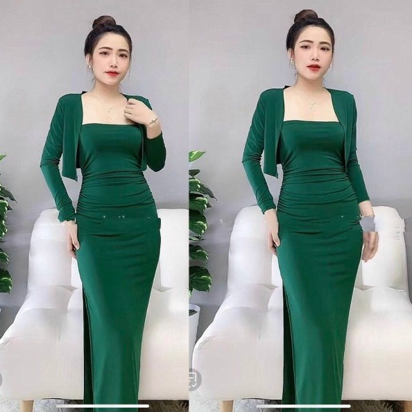đầm Thun Kèm Khoác ôm Body Tôn Dáng Sang Trọng V260 – Cloudy Dress
