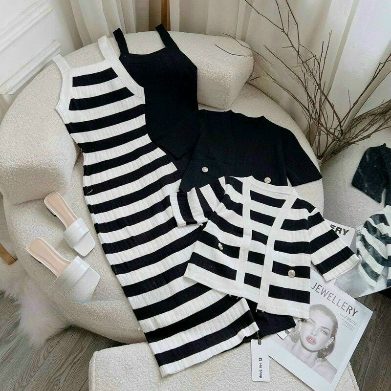 đầm Nữ 2 Dây ôm Body Kèm áo Khoác Chất Thun M834 – Aine