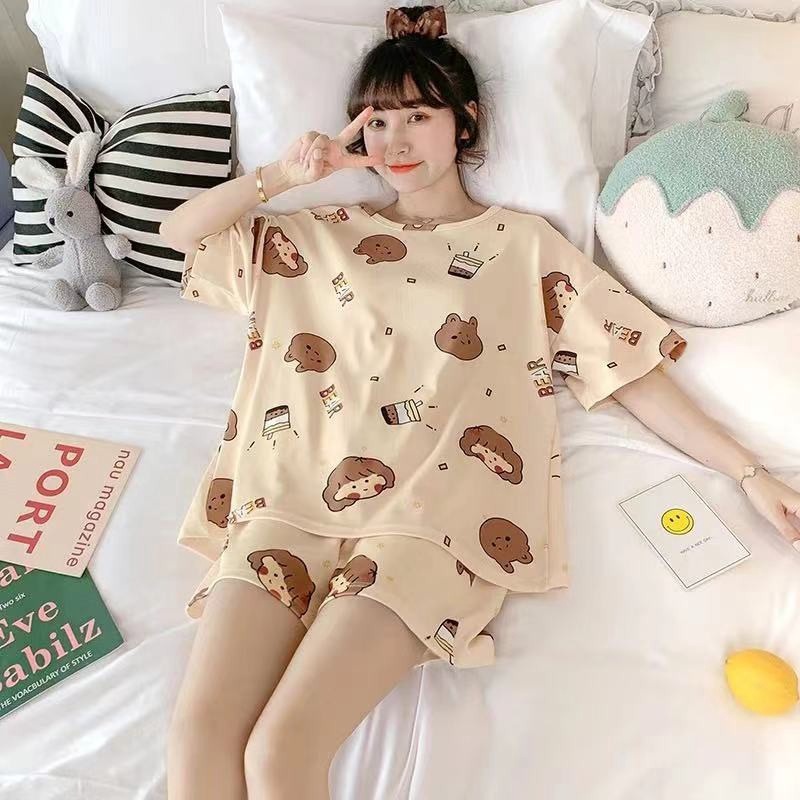 Bộ Nữ đùi Cô Gái Tóc Nâu Chất Cotton Su