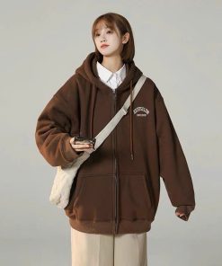 áo Khoác Nỉ Form Rộng Thêu Chữ Thời Trang Nữ Cực Hot Phong Cách – Htm Fashion