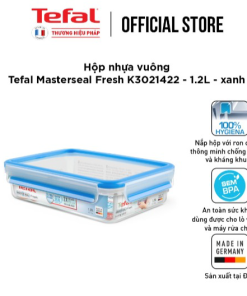 Hộp Nhựa Vuông Tefal Masterseal Fresh 1.2l Màu Xanh K3021422 – Sht House