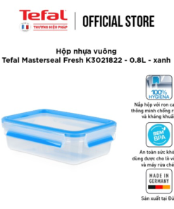 Hộp Nhựa Vuông Tefal Masterseal Fresh 0.8l Màu Xanh K3021822- Sht House
