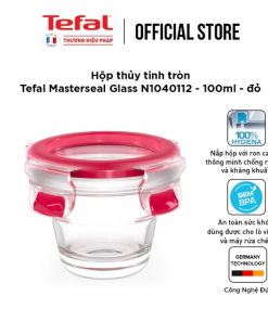Hộp Thủy Tinh Tròn Tefal Masterseal Glass 100ml Màu đỏ N1040112- Sht House