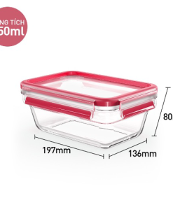 Hộp Thủy Tinh Vuông Tefal Masterseal Glass850ml Màu đỏ N1040812 – Sht House