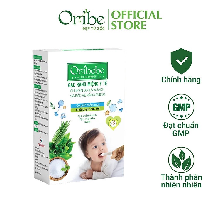 [hộp] – Gạc Rơ Lưỡi Oribebe Vệ Sinh Răng Miệng Cho Bé 30 Gói – Oribe