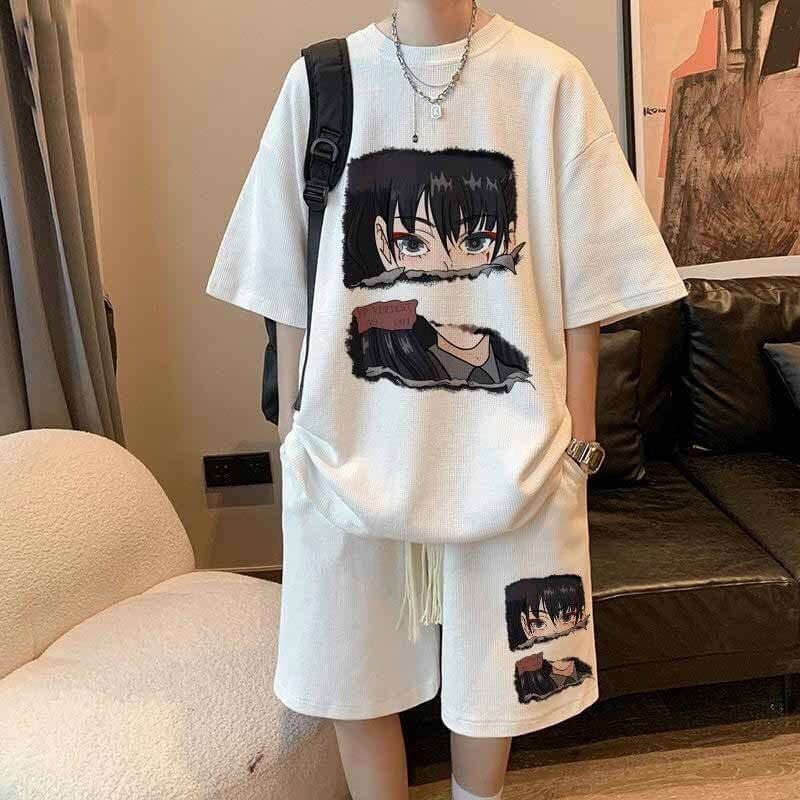 đồ Bộ Thể Thao Nam Nữ Unisex Vải Xốp Tổ Ong Anime Boy 2 Size- Ausa House