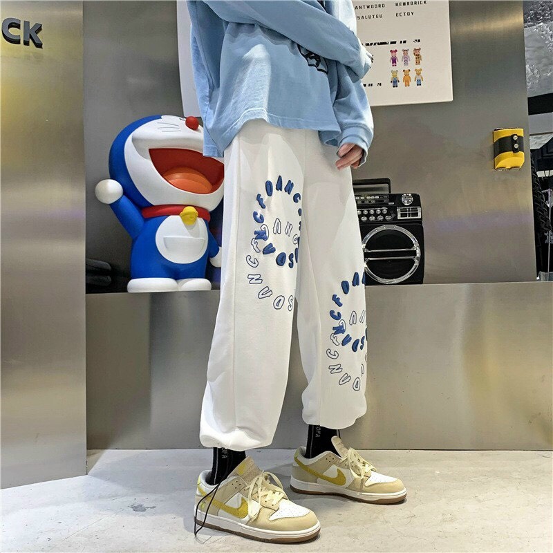 Quần Dài Nam Nữ Unisex Vải Nỉ Họa Tiết 2 Vòng Tròn Chữ – Ausa House