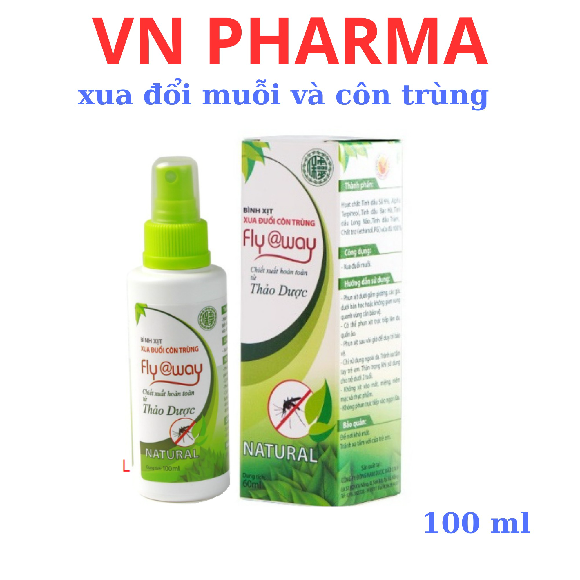 Tinh Dầu Xả Chanh Xịt Xua đuổi Muỗi Và Công Trùng Fly Away Chai 100 Ml – Bảo Linh