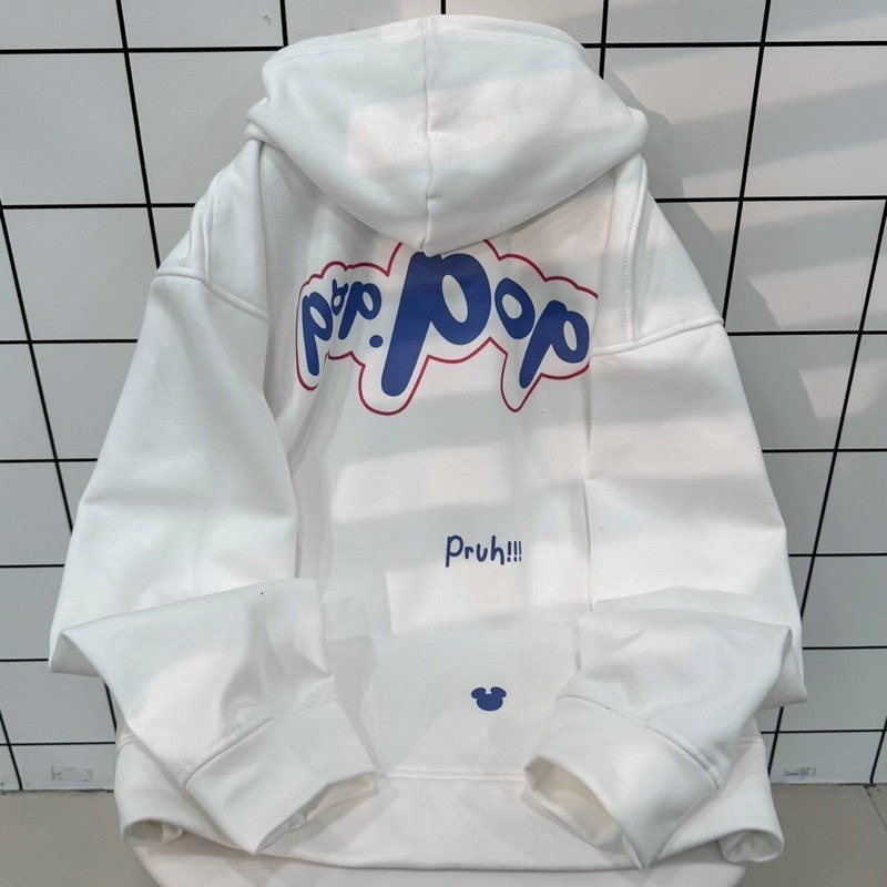 áo Khoác Nỉ Zip Nam Nữ Pop From Rộng Hoodie Thời Trang Nỉ Mũ 2 Lớp