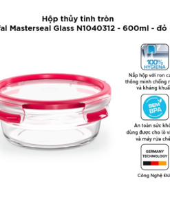 Hộp Thủy Tinh Tròn 2 Ngăn Tefal Masterseal Glass 550ml Màu đỏ – N1040212-sht House