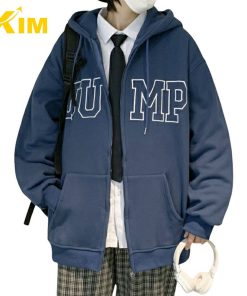 áo Khoác Nỉ Ngoại Unisex Dây Kéo Có Nón Chất Dày Dặn Chữ Jump – Kim
