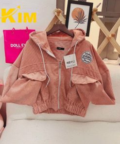 áo Khoác Nhung Tăm Dáng Lửng Túi Hộp – Kim