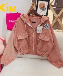 áo Khoác Nhung Tăm Dáng Lửng Túi Hộp – Kim