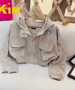 áo Khoác Nhung Tăm Dáng Lửng Túi Hộp – Kim