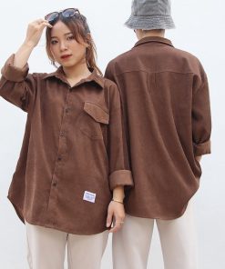 áo Sơ Mi Dài Tay Nam Nữ Dáng Rộng Cao Cấp Vải Nhung Tăm – Men’s Style