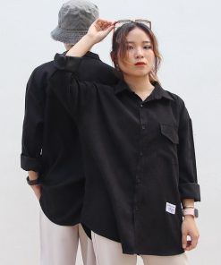áo Sơ Mi Dài Tay Nam Nữ Dáng Rộng Cao Cấp Vải Nhung Tăm – Men’s Style