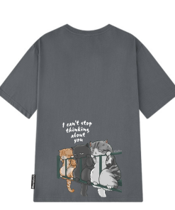 áo Thun Tay Lỡ Form Oversized Mèo Lan Can – Monster X Street